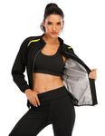 LAZAWG Sauna Suit for Women Zipper Fitness Slimming Long Sleeve Workout womens Body Shaper Jacket Running Exercise Gym