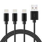 Quntis iPhone Charger Cable, MFi Certified 3 Pack 6ft Lightning Cable, Compatible with iPhone 11 Xs Max XR X 8 7 6 Plus 5s SE, ipad, iPod Airpods -Black