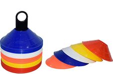 SAS Sports Football Training Agility 2 inches Cone Set 50 Multi Cones with Stand Holder for Soccer Game Training Cones Field Markers (Set of 50,Multicolour)