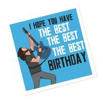 Wishing You The Best Birthday Square Card - Foo Rock Roll Music Fighters Lyrics Song Funny Blank/Personalised Message (Blank Message)