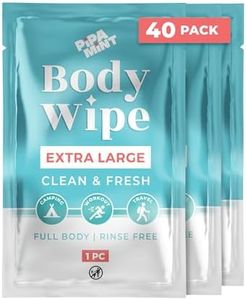 Wet Wipes Enhanced with Vitamin E and Aloe Vera | Makeup Remover Wipes, Face Wipes, Body Wipes for Adults Fragrance Free, Shower Wipes for Women & Men, Mini Travel Essentials (40 Individually Wrapped)