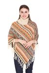 Ewools Women's Poncho Coat Multi-Coloured Multicolor Xl