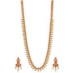 TARINIKA Antique Gold Plated Sunita Long Necklace Set with Floral & Peacock Design - Jewelry Set for Women Perfect for Ethnic occasions | Traditional Jewellery For Women | 1 Year Warranty*