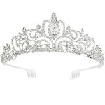 Crystal Tiara Crown Headband for Women Girls - Crystal Headband Elegant Princess Crown with Combs,Rhinestone Crown for Bridal Wedding Prom Birthday Party Cosplay Christmas Halloween Hair Accessories (01)