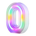 Light Up Letters Neon Signs 26 Alphabet Letter Bar Sign Letter Signs for Wedding Christmas Birthday Partty 28 Alphabet Letter Bar Sign Letter Signs for Wedding Christmas Birthday Partty-Colourful O