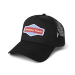 Happy Dad Trucker Hat, Trendy Mens Hats with Breathable Mesh Back, Snap Closure, Birthday Gifts, Snapback Cap Black