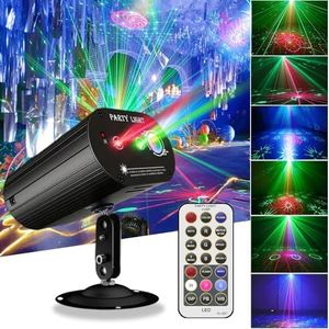 Party Lights Disco Light,RGB Sound Activated Disco Ball Light Dj Lights Projector with Remote Control for Parties Birthday Gift Karaoke KTV Bar Dance Christmas Halloween Party Decorations