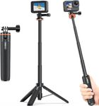 VIDIFY VRig TP-08 20.1" Extendable Selfie Stick and Mini Tripod Stand, Portable Vlog Extension Pole for GoPro Hero 13, 12, AKASO Wolfang Action Camera Vlog Tripod, Hand Grip 17cm - 51cm