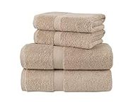 La Maison 100% Egyptian Cotton 600GSM Superior Towel Bale Set Hand Towel Bath Towel 4 Piece Super Soft Everyday Use (Stone)