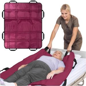 NurtureCare Upgraded 3-Layer Comfort Positioning Bed Pad 48" x 40" with Reinforced Handles Washable Waterproof Transfer Board for Turning Inconvenience Care Transfer Sheet (Mystic Plum)