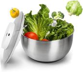 Salad Spinner 4.8 L,Stainless Steel Electric Vegetables Washer Dryer with USB Chargeable,Lettuce Spinner and Dryer,Wash,Spin & Dry Salad Greens,Fruit Vegetable Strainer Spinner