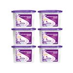 CANAGER Lavender Vanilla Moisture Absorber Box,Odor Eliminator and Dehumidifier Boxes for Closet,Bedroom,Kitchen,Bathroom-6 Packs,Cups - Traps Moisture for Fresher, Cleaner Air Purple