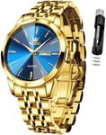 OLEVS Men Gold Watch Easy Read Busi