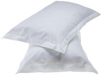 Amazon Brand - Solimo Pristine Off-White Pillow Cover, Brushed Cotton (Set of 2, White, 17" X 27")