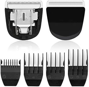 2 Pack Professional Peanut Replacement Blade, 4 Professional Peanut Clipper GuardsPrecision - Ground for Smooth Cutting， Snap-On Compatible with Wahl Peanut Clippers & Trimmers #2068-300, Black/Silver