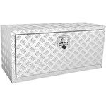 VEVOR Underbody Truck Box, 36"×14"×16" Pickup Storage Box, Heavy Duty Aluminum Diamond Plate Tool Box with Lock and Keys, Waterproof Trailer Storage Box with T-Handle Latch for Truck, Van, Trailer