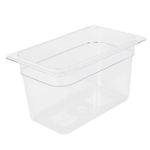 Thunder Group PLPA8146 Food Pan, 1/4 Size, 6" deep, Shatter and Scratch Resistant, Dishwasher Safe, Polycarbonate, Clear, NSF, Pack of 6