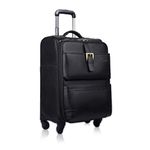 DORPER Money Hill Leather 44 litres Laptop Business Roller 18 inch Trolley Travel Bag for Men Cabin Size (3.5Kg) (Black, Leather)