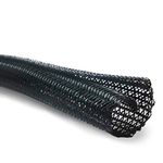 MGI SpeedWare Braided Split-Sleeve Wire Loom for High-Temperature Automotive Harness and Home Cable Management - 25ft length (1/2" Size)