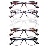 K KENZHOU 5-Pack Reading Glasses Blue Light Blocking Women/Men,Anti Headache/Glare/Eye Strain Lightweight Eyeglasses(200)