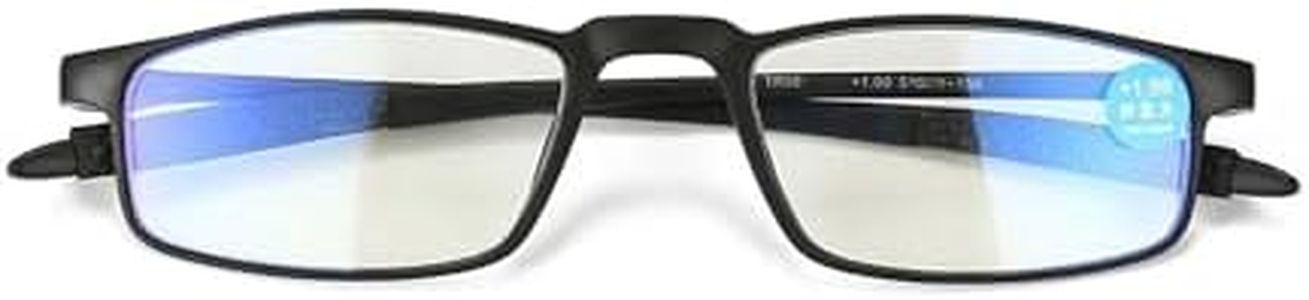 Blue Cut Reading Glasses for men and women +1 +1.25 +1.5 +1.75 +2 +2.25 +2.5 +2.75 +3 Full-Rim TR90 Frame With Clear CR39 Power Lens | TR1930 (+1.25)