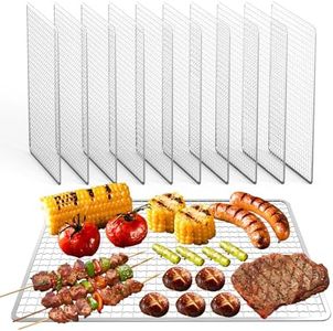 aglehome Grill Topper - Grill BBQ Disposable Grill Grates, 10 Pack Grill Mesh for Outdoor Grill Disposable Grill Topper Prevent Food from Falling Through Grill Grates - 14.5x10.6 Inch