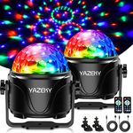 Disco Lights for Parties,YAZEKY 360° Rotation Sound Activated USB Disco Ball Party Lights with Remote Control Stage Lights 3W RGB Dynamic Light Effect for Kids,Birthday,Friend Gathering,Party,Xmas