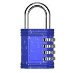 ZHEGE Padlocks with Code Outdoor, Weatherproof Number Lock for Fence Gate, Garden, Shed, 4 Digit Combination Padlock for Gym Locker, School Locker, Toolbox (Blue)