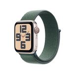 Apple Watch SE (2nd Gen) GPS+Cellular 40mm Smartwatch with Starlight Aluminium Case with Lake Green Sport Loop - One Size. Fitness & Sleep Trackers, Crash Detection, Heart Rate Monitor, Carbon Neutral