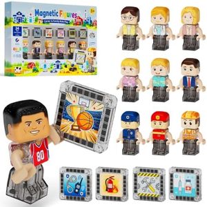 burgkidz Magnetic Figures for Tiles: 24PCS Role Play & Story Set