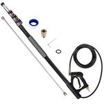 MEKOH 18ft Telescoping Pressure Washer Wand with 1 Power Washer Extension Wand, 4000PSI Fiberglass Telescopic Pole for Wall/Soffit/Gutter Clean, Spray Wand with 3/8” Quick Connect&M22-14 Hose Adapter