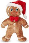 Bearington Collection Jolly Ginger - Gingerbread Christmas Decor, 10 Inch, Gingerbread Man Plush Christmas Decorations Indoor