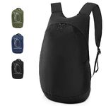 MULISOFT Packable Backpack For Travel, Foldable Hiking Backpack, Lightweight Camping backpack for Men & Women, Black, 28L, Daypack Backpacks