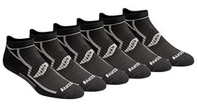 Saucony Men's RunDry Bolt Performance 6, 12, 18 Pairs No-Show Socks, M-XXL, Black Assorted (6 Pairs), Large