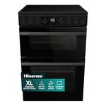 Hisense HDUKC60B 60cm Electric Cooker with Ceramic Hob-Black, A Rated Double Oven 50L/80L [Energy Class A]