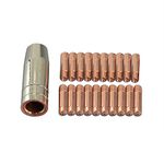 RIVERWELD 15AK MB15 MAG MIG CO2 Welding Torch Contact Tip 140.0008 M6 x0.6mm Gas Nozzle 145.0075 21pcs