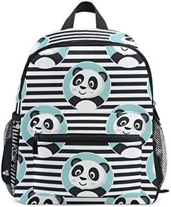 Sac à Dos pour Enfants Panda Mignon dans Le Cercle Bleu sur Le Sac préscolaire Maternelle à Rayures pour garçons Filles