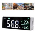 Decibel Meter, Wall Hanging Sound Level Meter, Noise Decibel Meter, 3 in 1 Noise Temperature Humidity Meter, 30 to 130dB Range, with 11in Large LED Display Screen, for Classroom