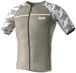 SLS3 Bike Jersey for Men Cycling – Men's Cycling Jersey Short Sleeve – Road Bike Shirts for Performance & Comfort, Lightweight Race-Day Fit (Elite Fusion SLS - Beige, Large)