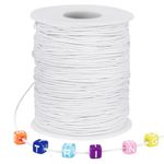 Tenn Well 1mm Elastic String, 100 Meters Elastic Beading Cord Stretchy String for Bracelets, Necklace, Jewelry Making and Crafts (White)