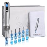 Microneedling Pen M8S, Professional Dr.pen Wireless Dermapen with 6pcs 12PIN 36PIN Replacement Cartridges Needles, 6 Speed Levels 0.25-2.5mm Adjustable