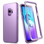 SURITCH for Samsung Galaxy S9 Case 360 Protection Silicone Back Cover with Built in Screen Protector Bumper Shockproof Case for Samsung Galaxy S9 Purple