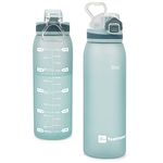 Teentumn Time Marker Water Bottle Gym, 30oz Large Durable Bottle for Workout Sport Travel Water Tracker (Pack of 1)