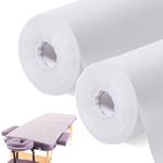 2 Rolls 100 Sheets Disposable Massage Table Paper Roll 32" x 71" Bed Roll Non-Woven Spa Bed Sheets Exam Table Sheets Table Paper Covers for Massage Spa Beauty Salon Waxing Exam Tables (White)