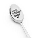 Nanny Spoon Gifts from Granddaughter Grandson Nana Grandma Granny Birthday Christmas Retirement Gifts for Gigi Mimi Good Morning Nanny Spoon for Grammy Tea Coffee Lovers Spoons Gift for Nanny Women