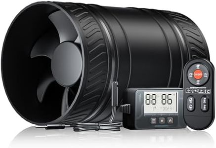 ONVEAN 4 Inch Inline Duct Fan with Humidity Sensor and Remote, Upgraded 6 Speed Timer Humidity & Temperature, Low Noise HVAC Ventilation Fan in Basement Bathroom Workshop Attic