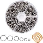 PH PandaHall 1000pcs 304 Stainless Steel Jump Rings, 18-Gauge Open Jump Ring 4/5/6/8/9/10mm Connector Rings O Ring Chainmail Rings for Earring Bracelet Necklace Jewelry Keychain DIY Craft Making