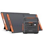 Jackery Solar Generator 1000 v2 with 2X SolarSaga 100W,1070Wh Portable Power Station LiFePO4 Battery,1500W AC/100W USB-C Output,1Hr Fast Charge for Outdoor,Off-Grid Living,RV,Emergency