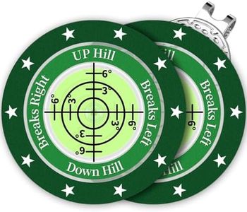 DESELL Golf Green Reader, 2 Pack Golf Ball Marker Hat Clip with High Precision Horizontal Bubble, Putting Training Aid Golf Accessories Tool Gift for Men Women (Green Green)