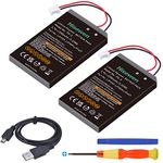 Hisewen PS3 Controller Battery, 2 Pack LIP1359 Replacement Battery Pack for Sony PlayStation 3 PS3 Dualshock 3 CECHZC2E CECHZC2U Controller with USB Cable+Tools